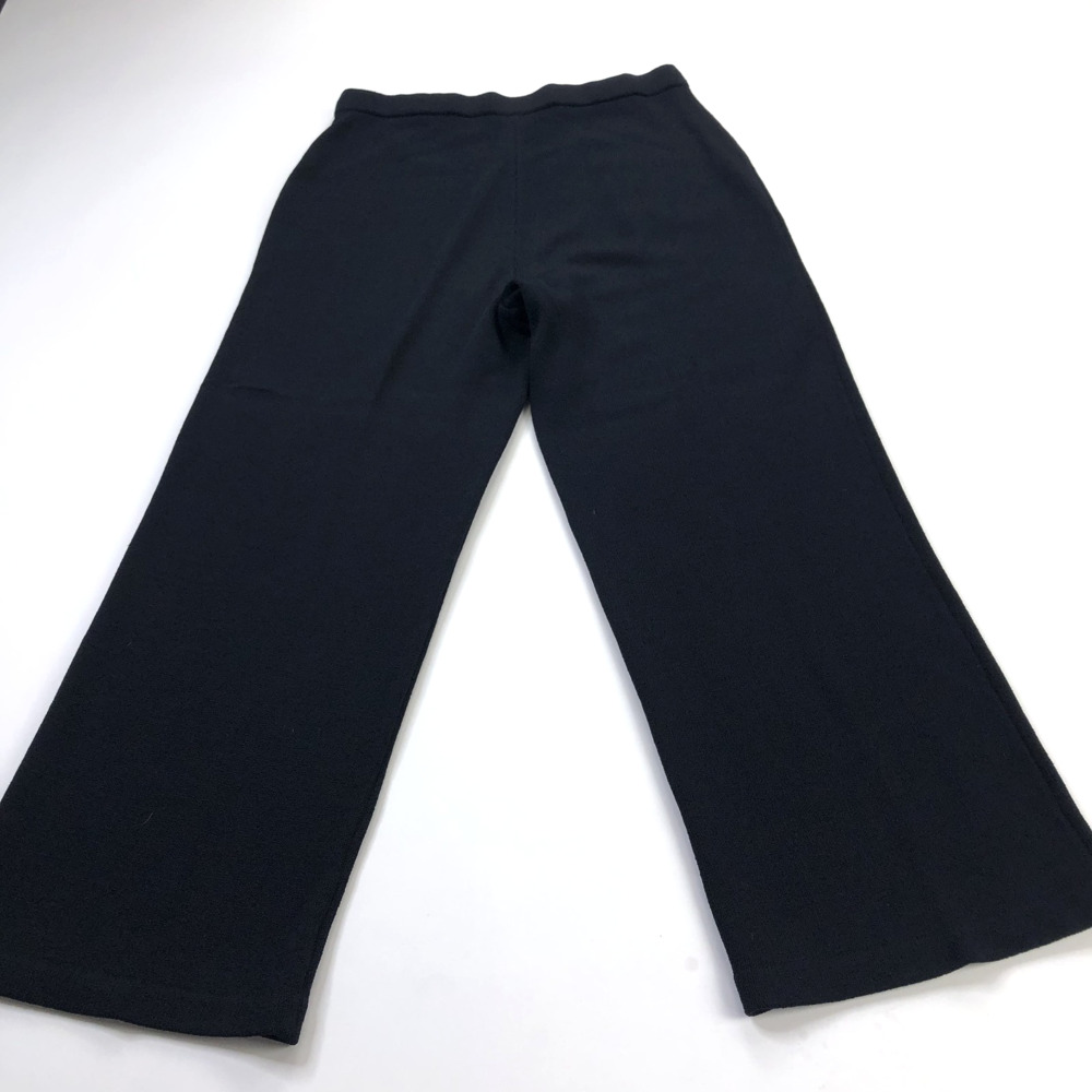 St. John Basics Santana Knit 12 (Fit 32W 27L) Wool Rayon High Rise Pants Navy